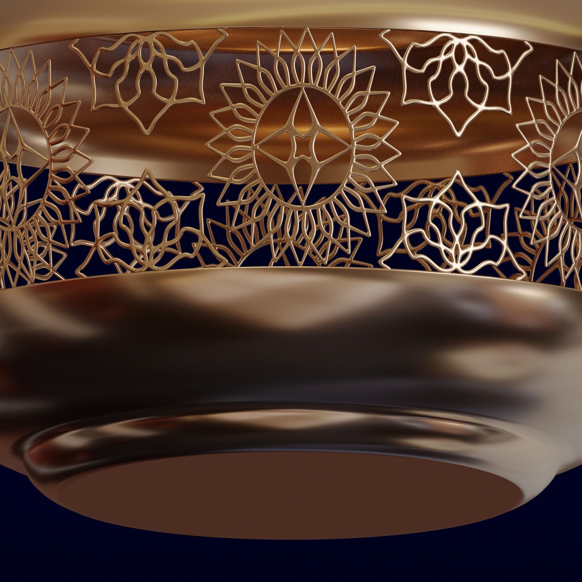 Moroccan ornate candle holder 3D model_3