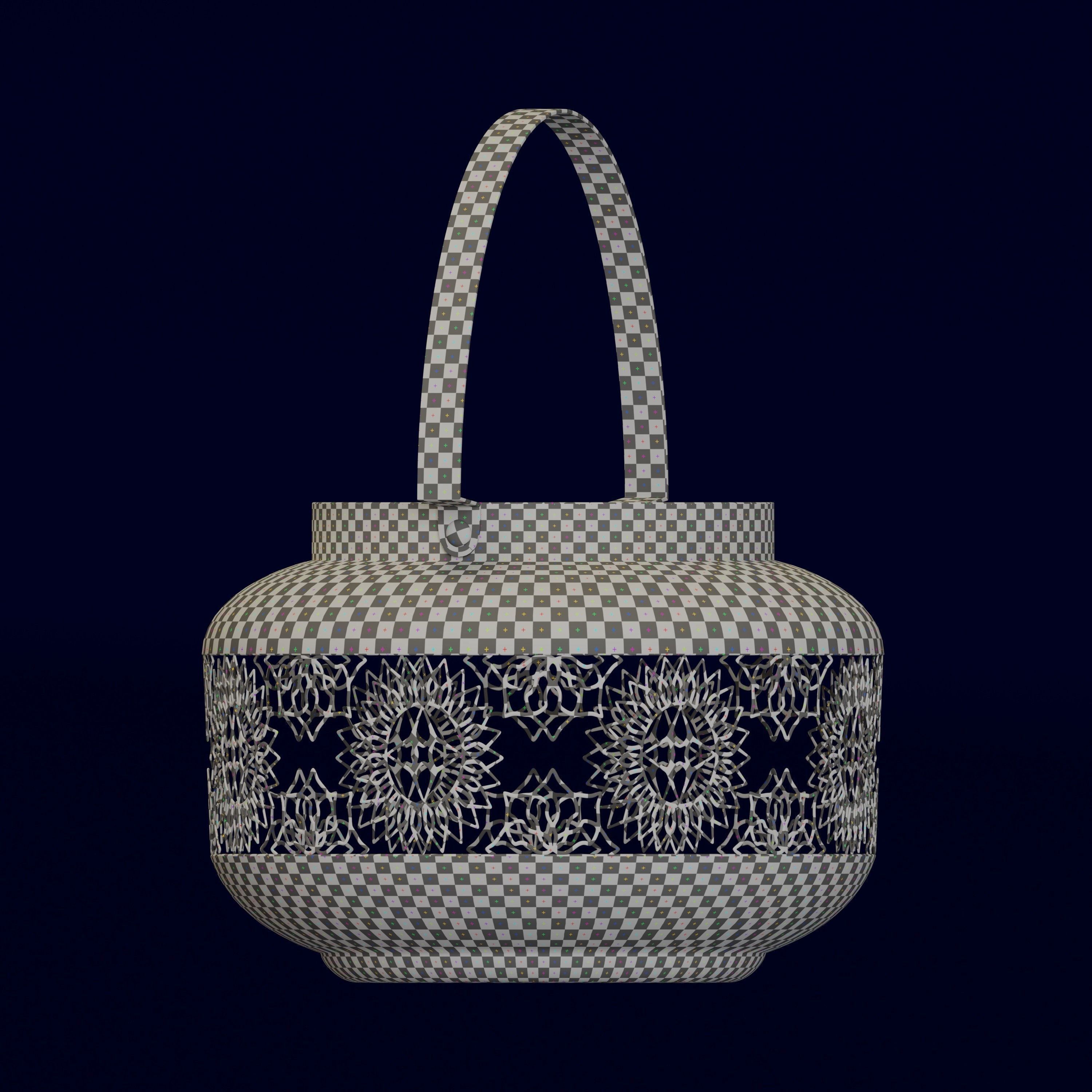 Moroccan ornate candle holder 3D model_7