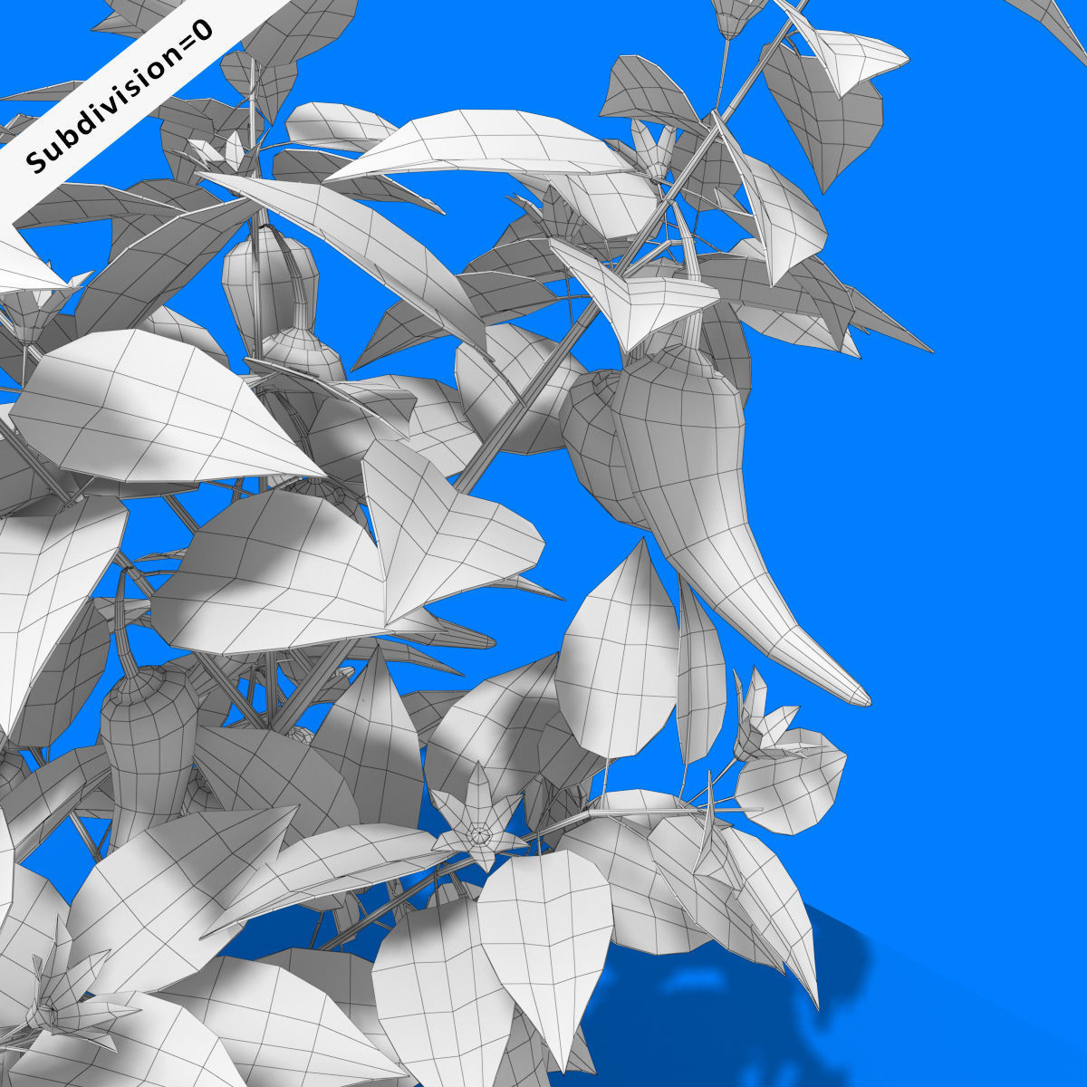 Cartoon Pepper Plant Low-poly 3D model_11