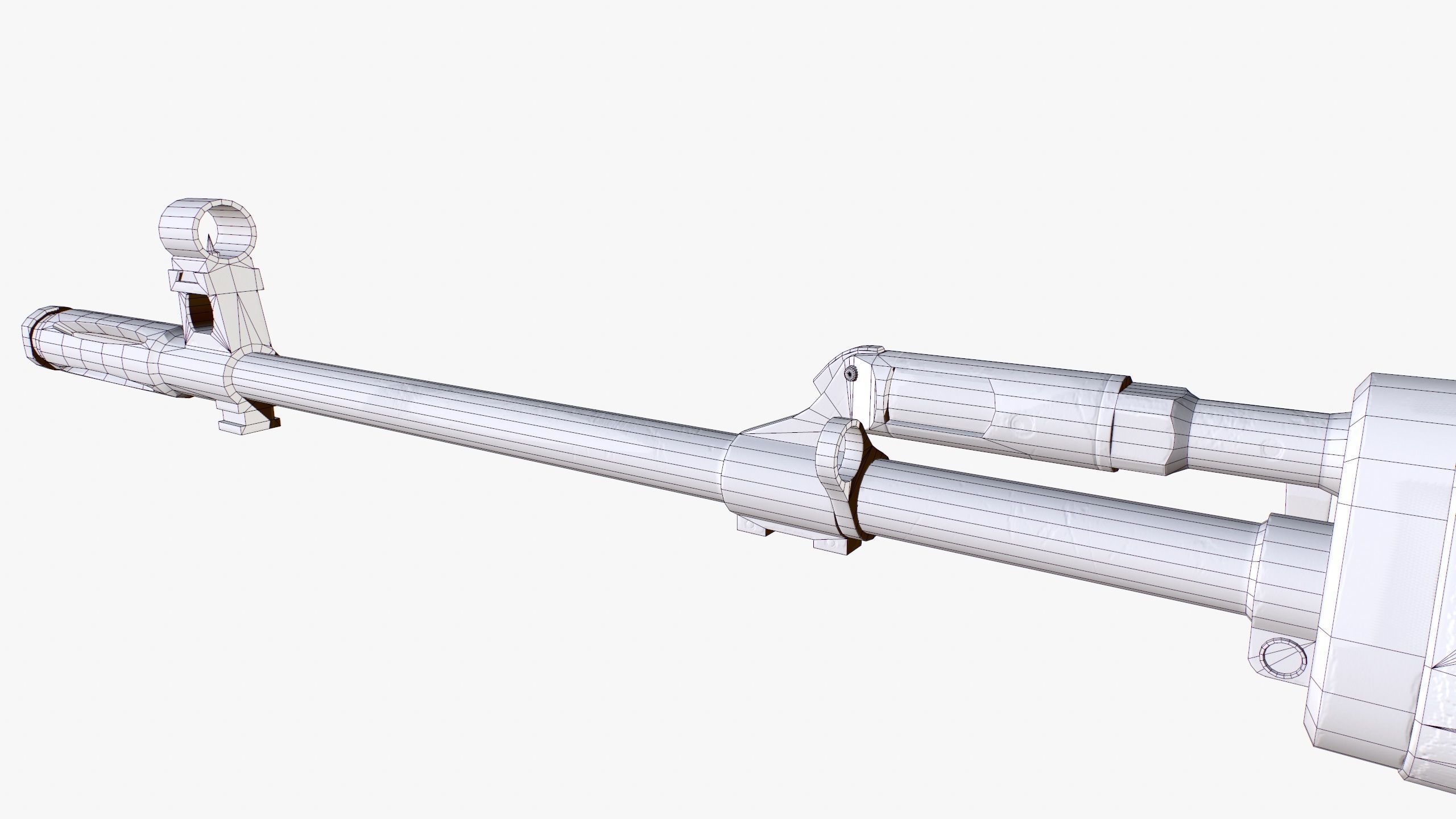 Dragunov Sniper Rifle - SVD Low-poly 3D model_7