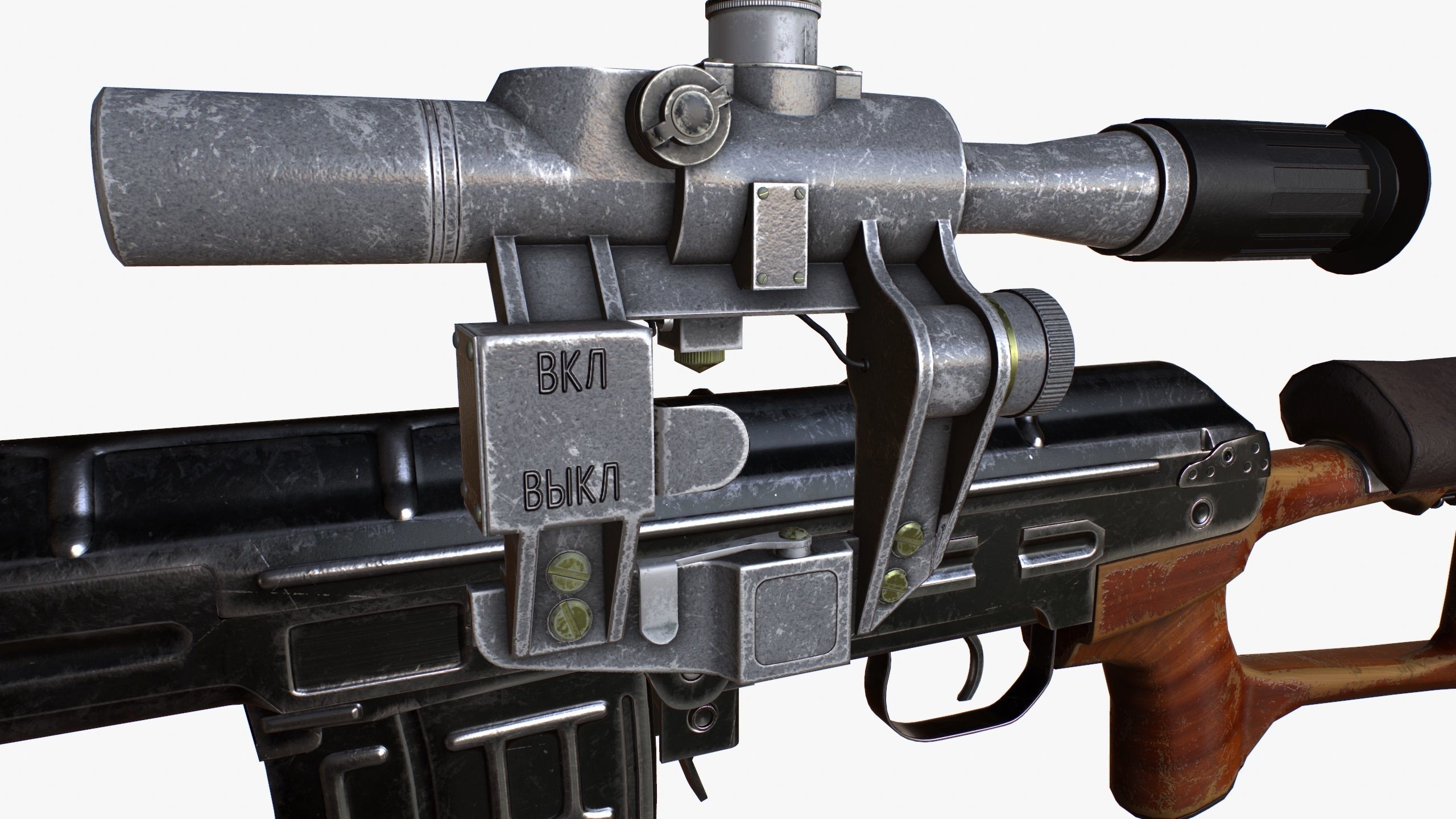 Dragunov Sniper Rifle - SVD Low-poly 3D model_2
