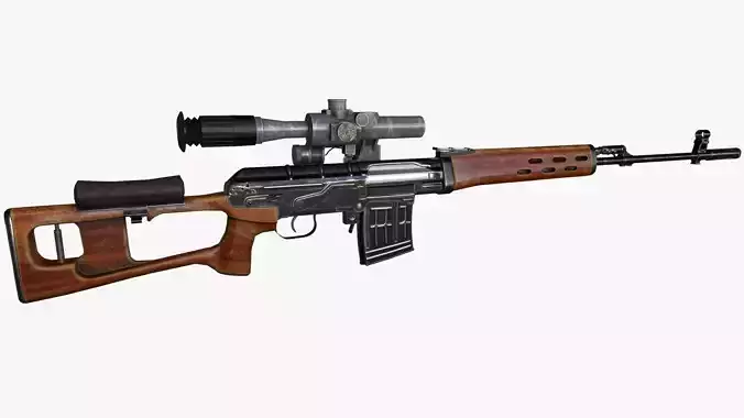 Dragunov Sniper Rifle - SVD Low-poly 3D model