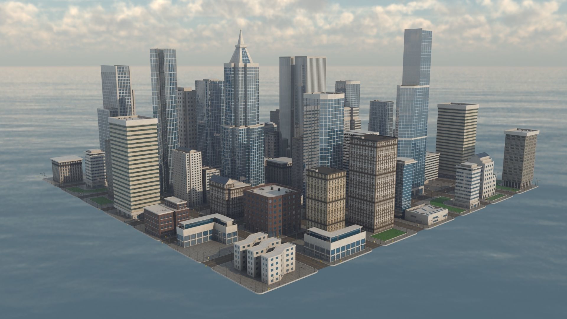 Cityscape city 3D model_1