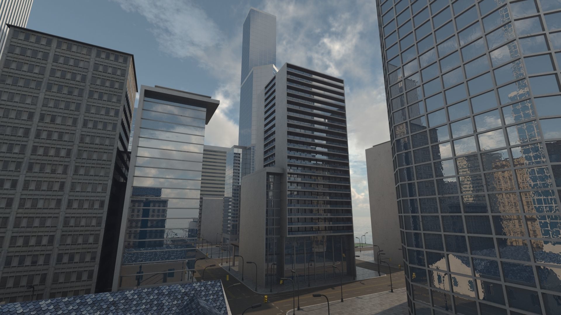 Cityscape city 3D model_5