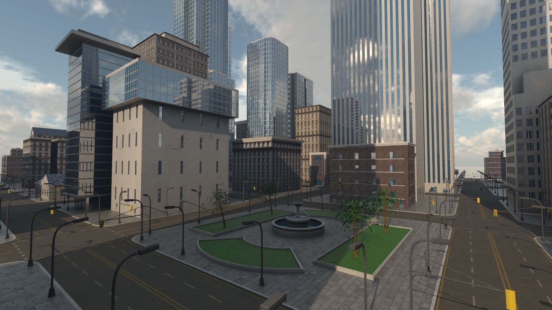 Cityscape city 3D model_3