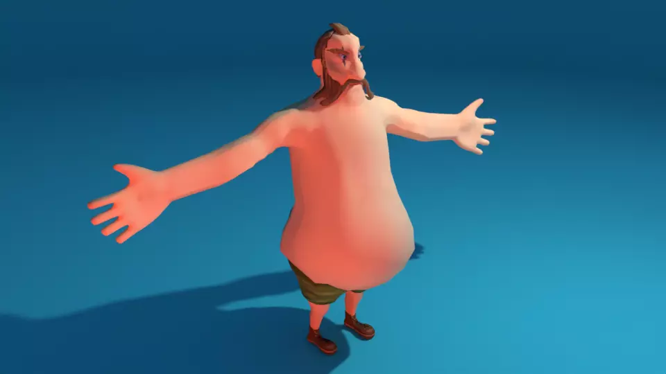 Character jesus Low-poly 3D model_0