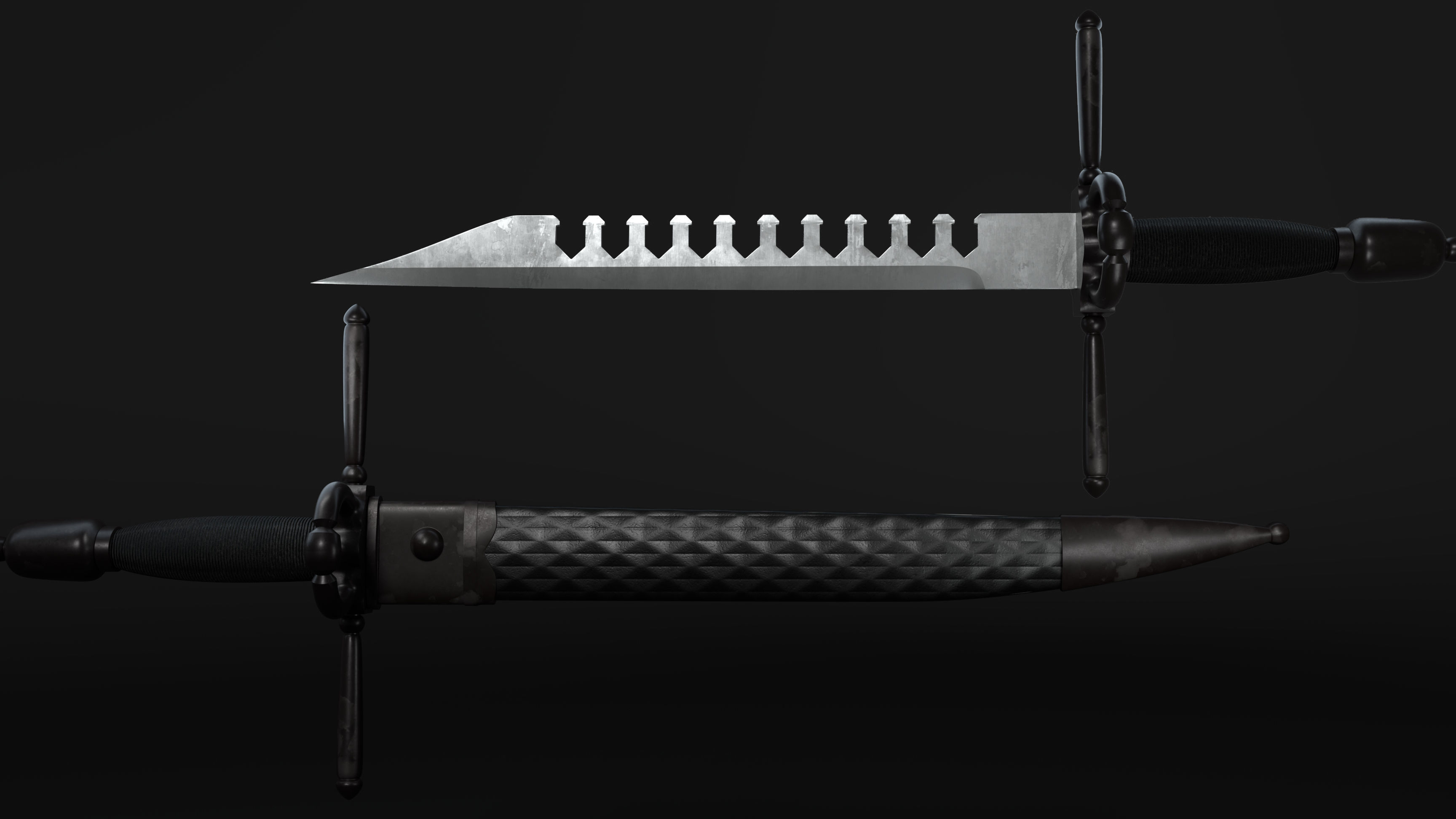 Daga Rompe Espadas LowPoly Low-poly 3D model_1