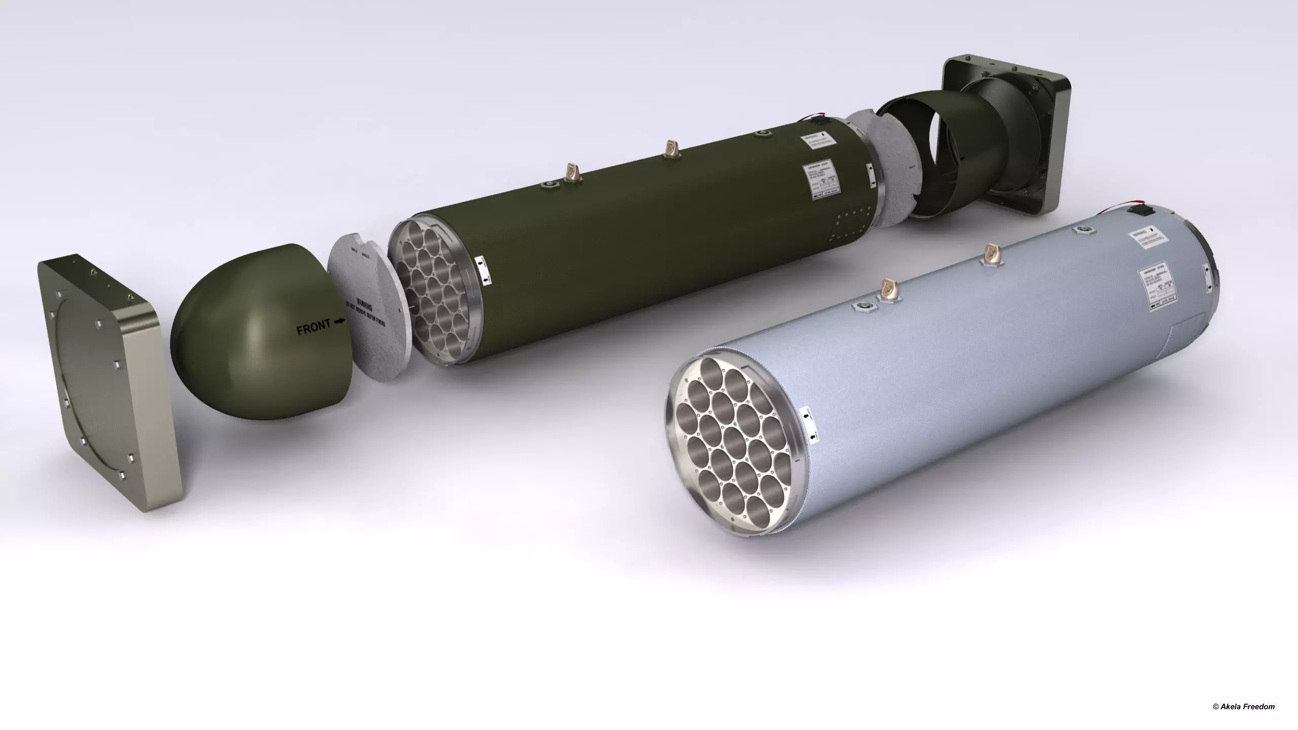 LAU-61 LAU-130 Rocket Launchers for Hydra 70 3D model_0