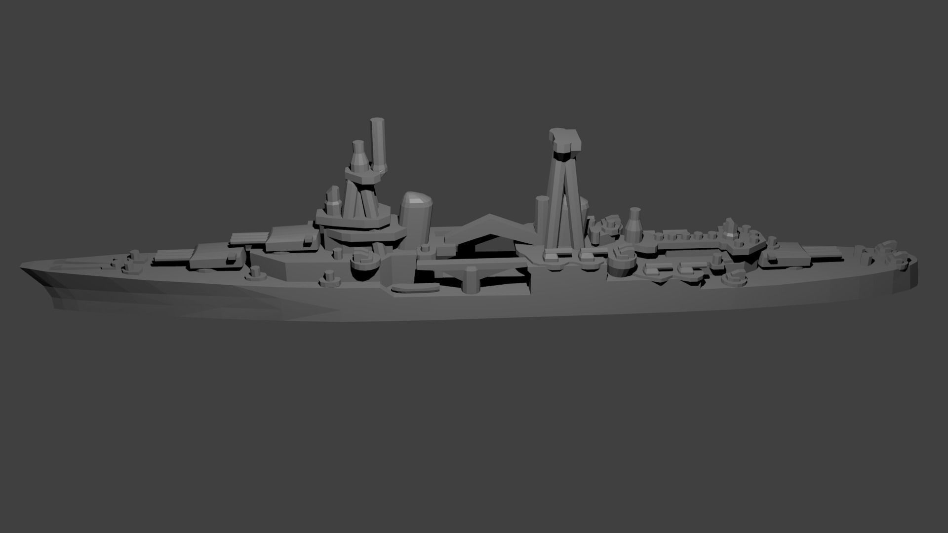 US Northampton Class Cruiser Warship Free 3D print model_1