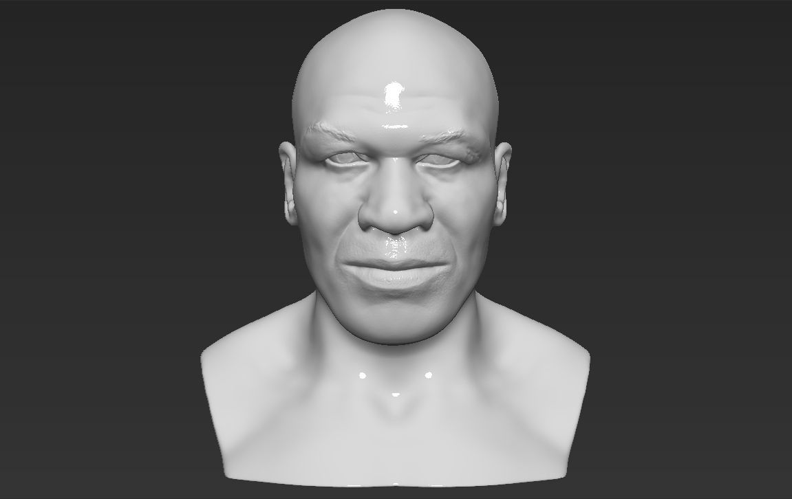 Mike Tyson bust ready for full color 3D printing 3D print model_19