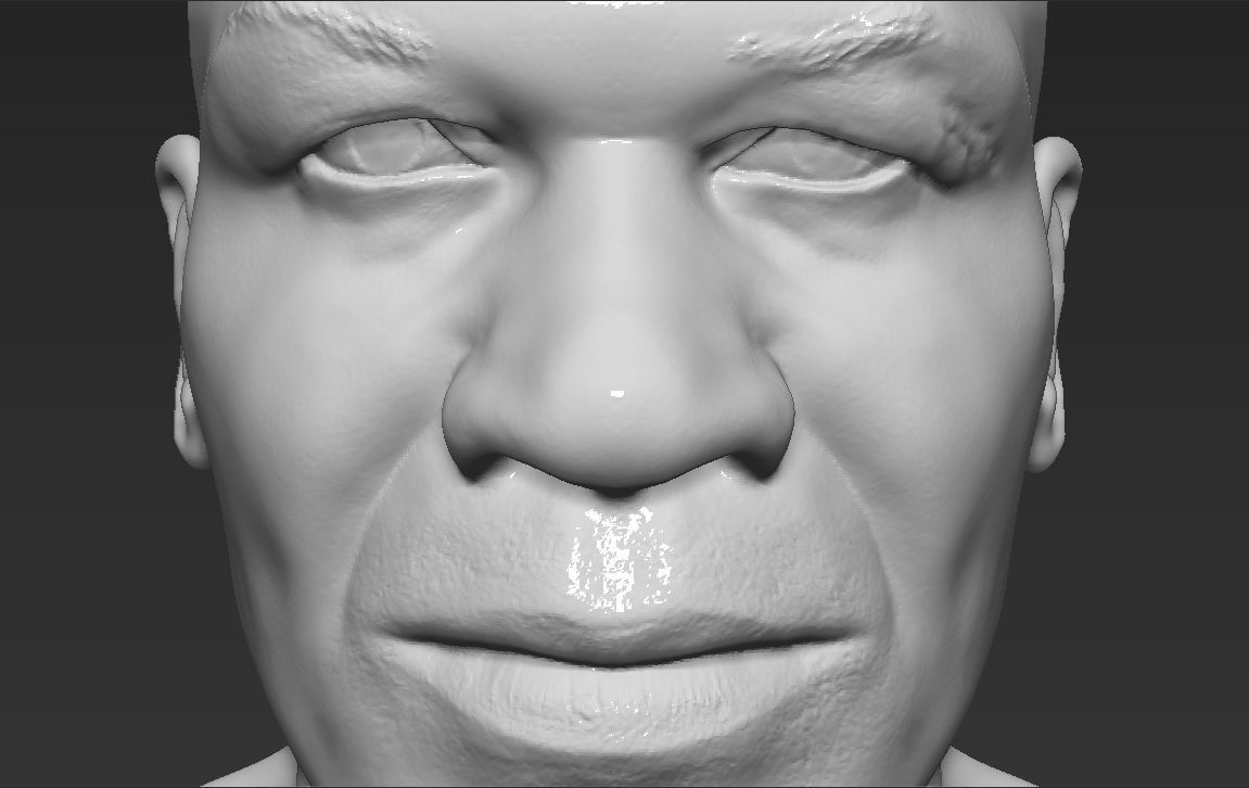 Mike Tyson bust ready for full color 3D printing 3D print model_36