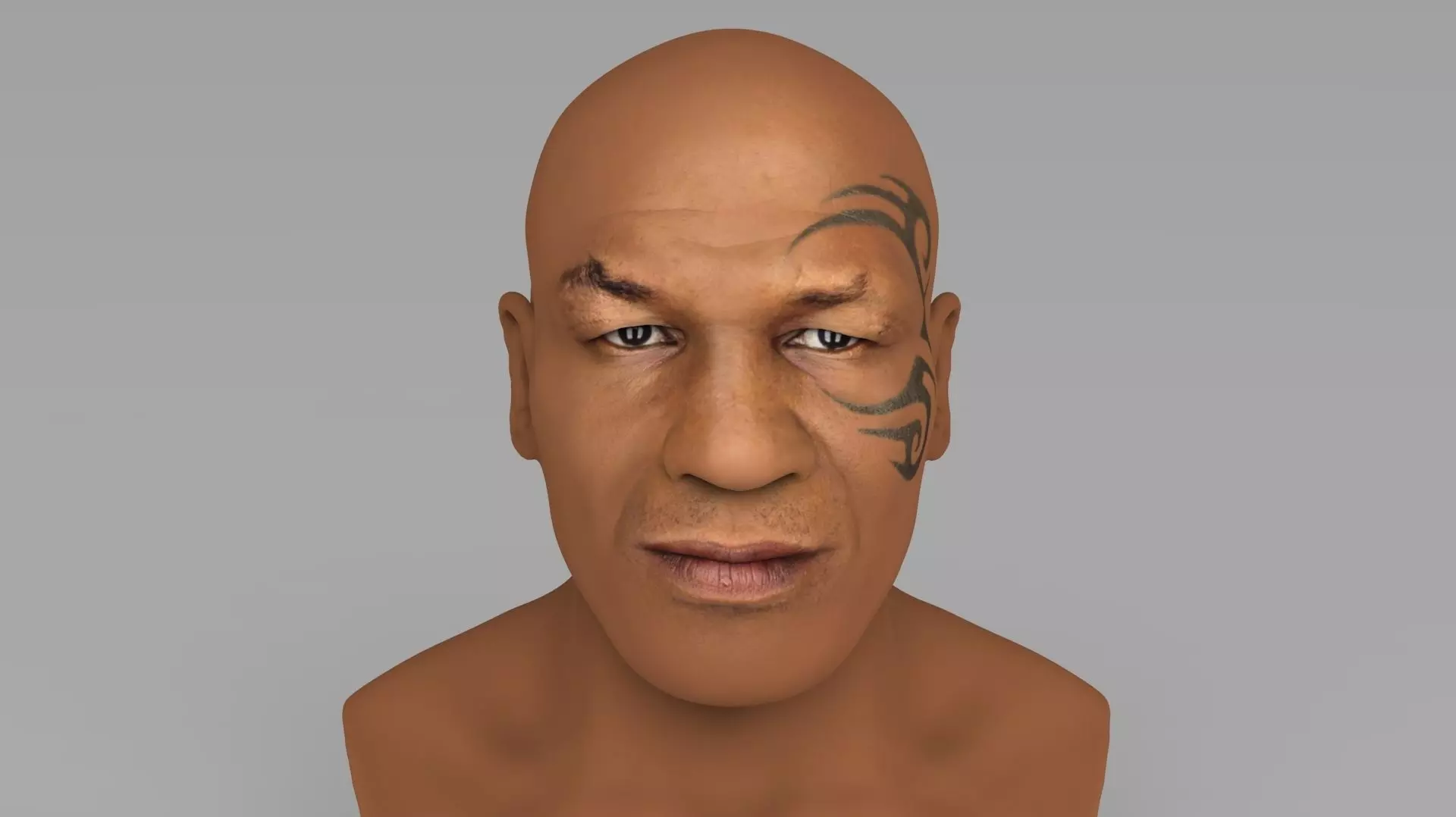 Mike Tyson bust ready for full color 3D printing 3D print model_0