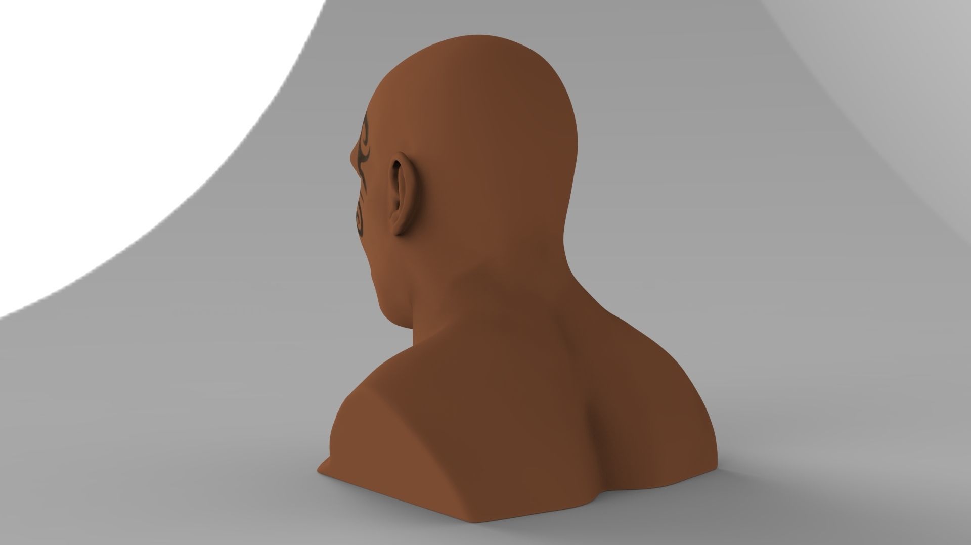 Mike Tyson bust ready for full color 3D printing 3D print model_5