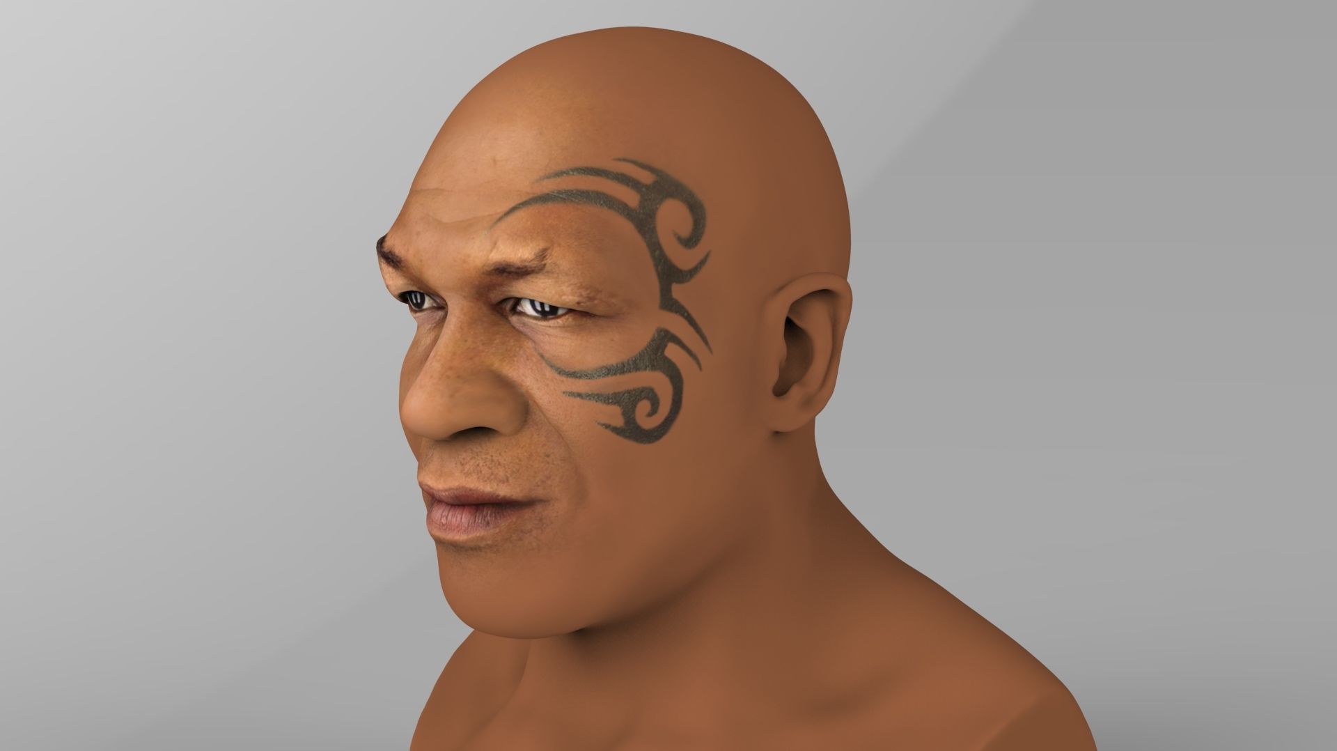 Mike Tyson bust ready for full color 3D printing 3D print model_2