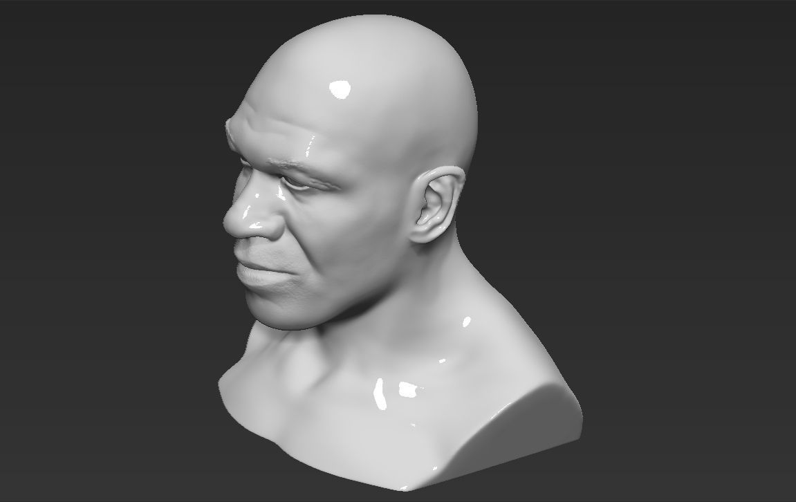 Mike Tyson bust ready for full color 3D printing 3D print model_31