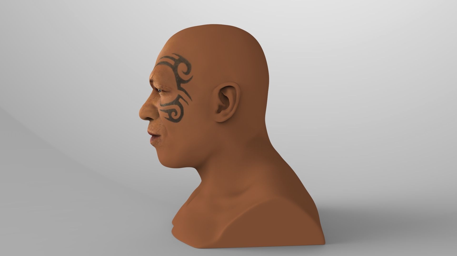 Mike Tyson bust ready for full color 3D printing 3D print model_7