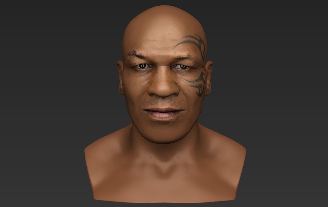 Mike Tyson bust ready for full color 3D printing 3D print model_15