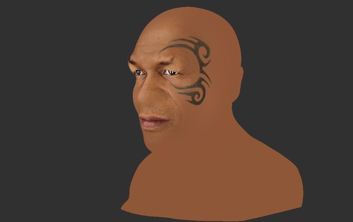 Mike Tyson bust ready for full color 3D printing 3D print model_18