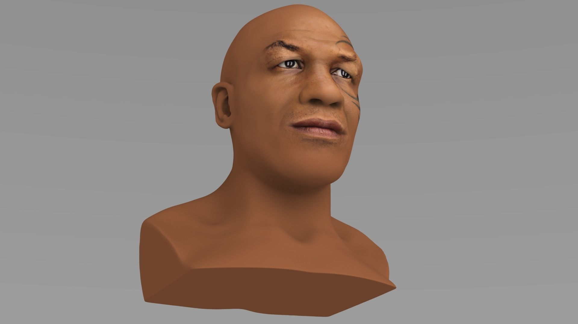 Mike Tyson bust ready for full color 3D printing 3D print model_13
