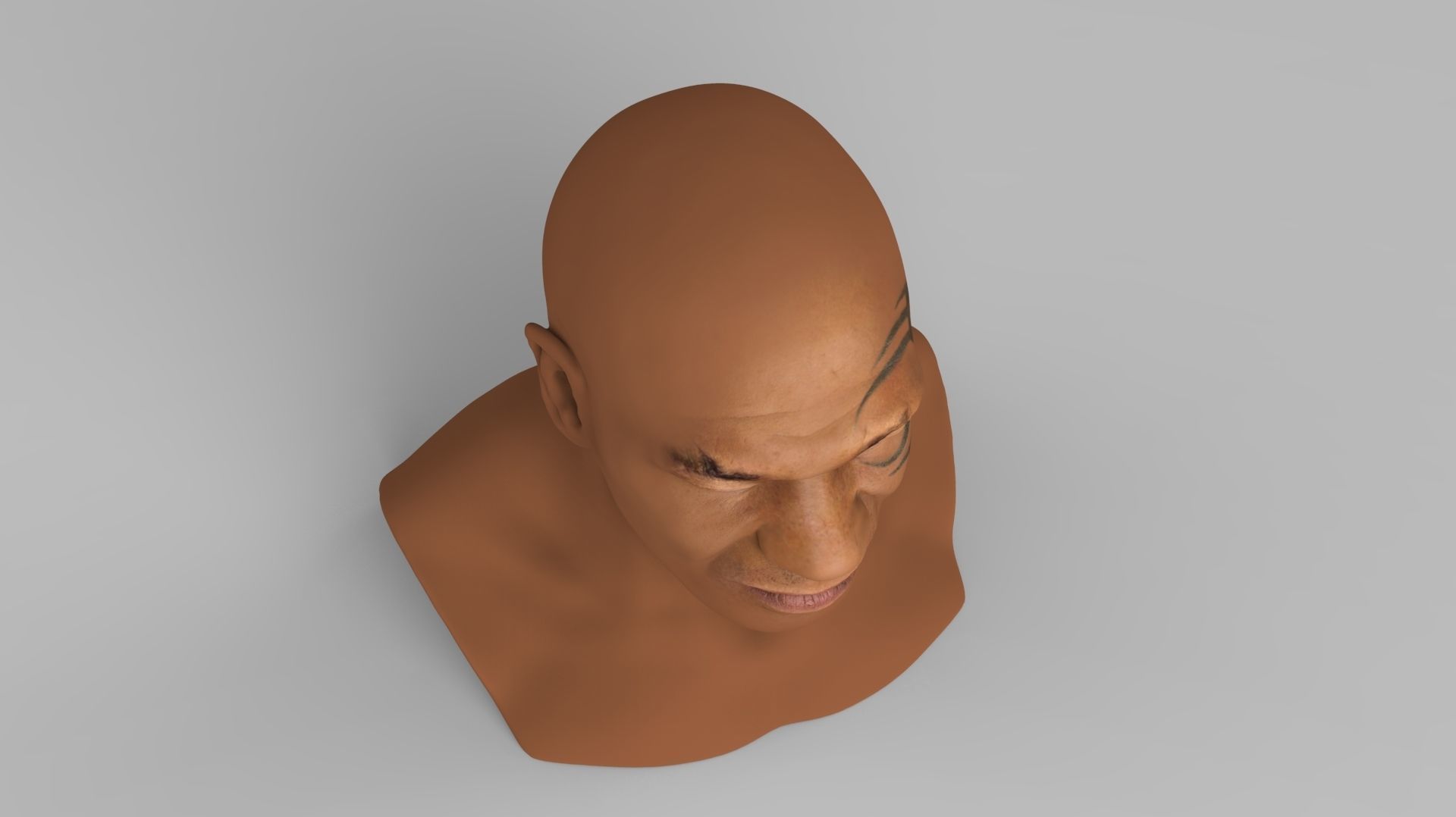 Mike Tyson bust ready for full color 3D printing 3D print model_12