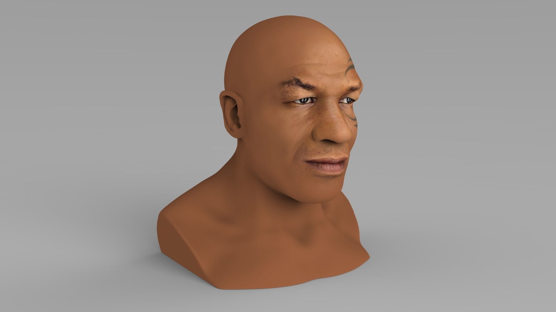 Mike Tyson bust ready for full color 3D printing 3D print model_10