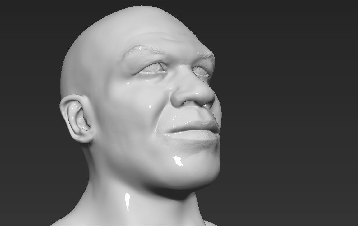 Mike Tyson bust ready for full color 3D printing 3D print model_33