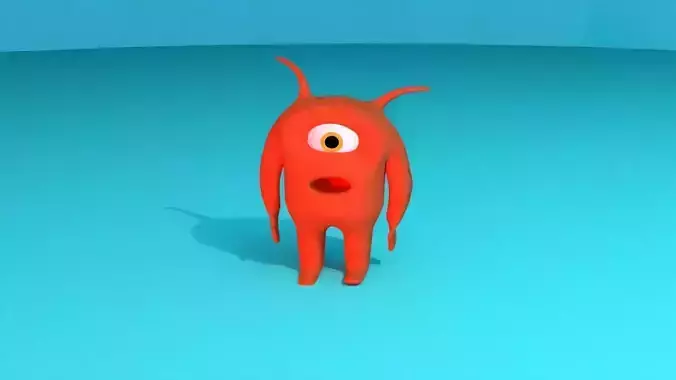 Character orange monster Free low-poly 3D model