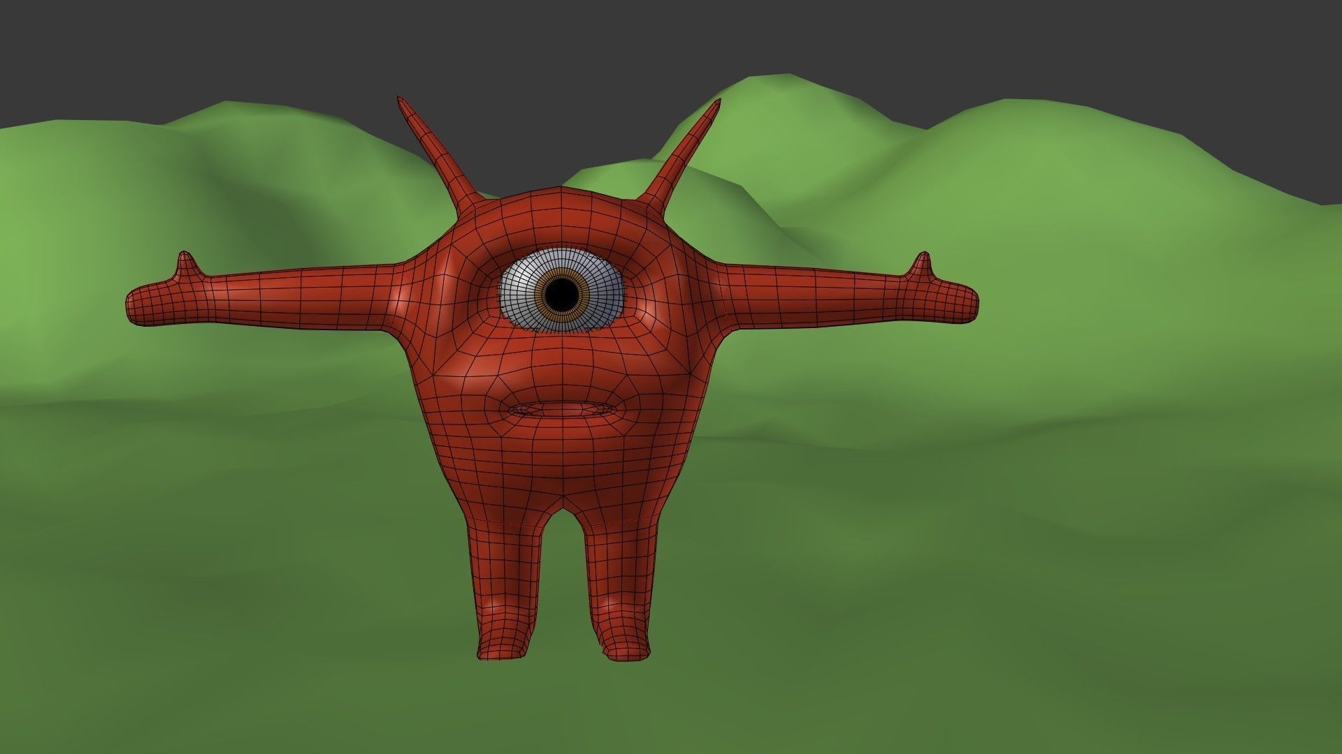 Character orange monster Free low-poly 3D model_12