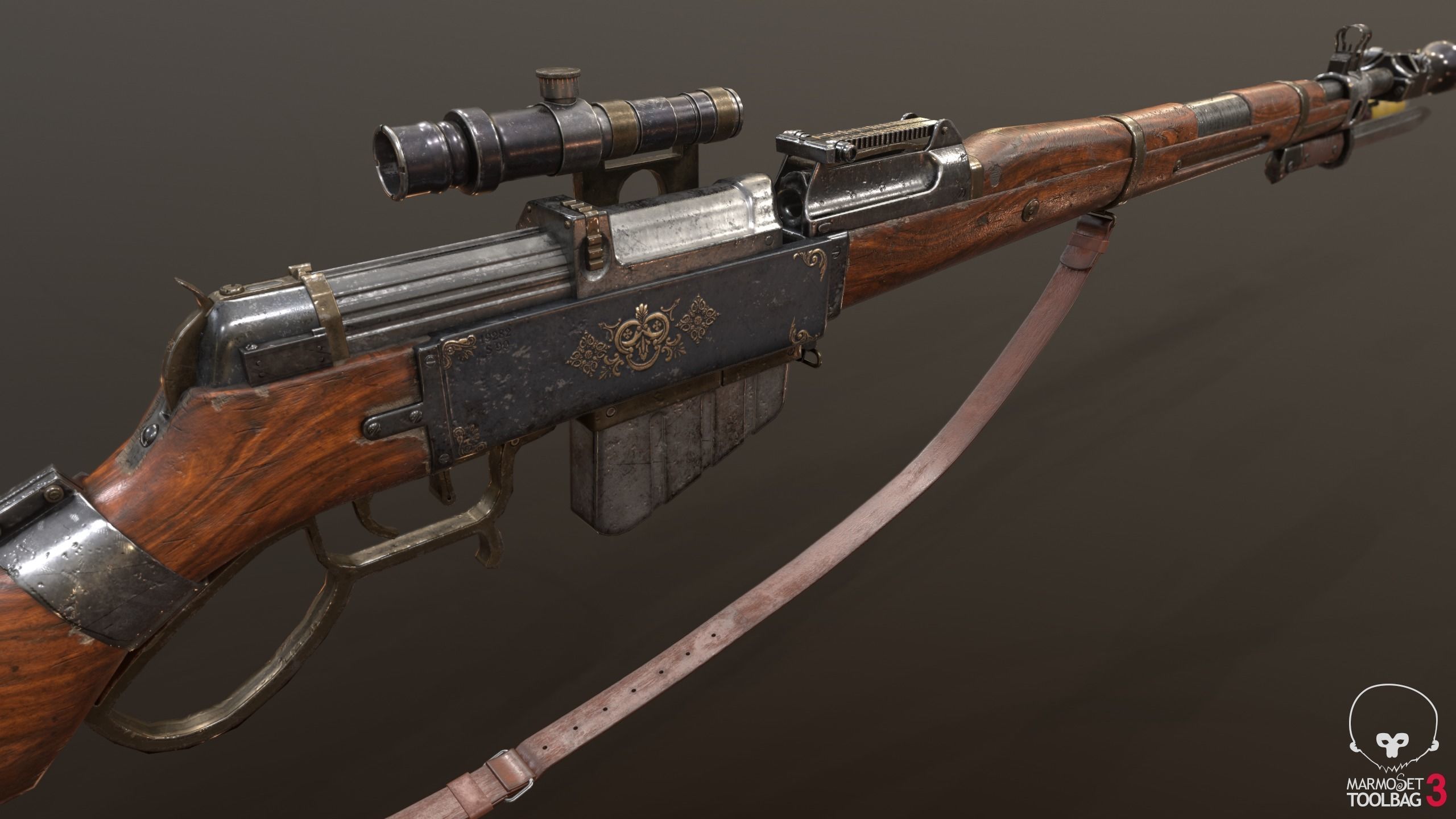 Gewehr Kennzeichen 06 Low-poly 3D model_4