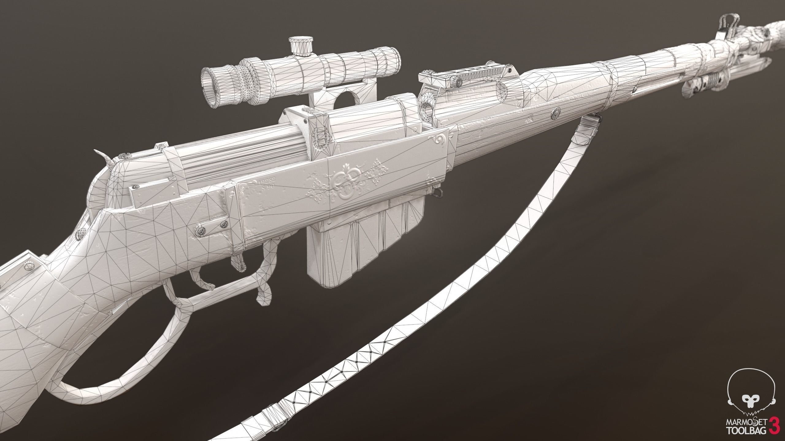 Gewehr Kennzeichen 06 Low-poly 3D model_8