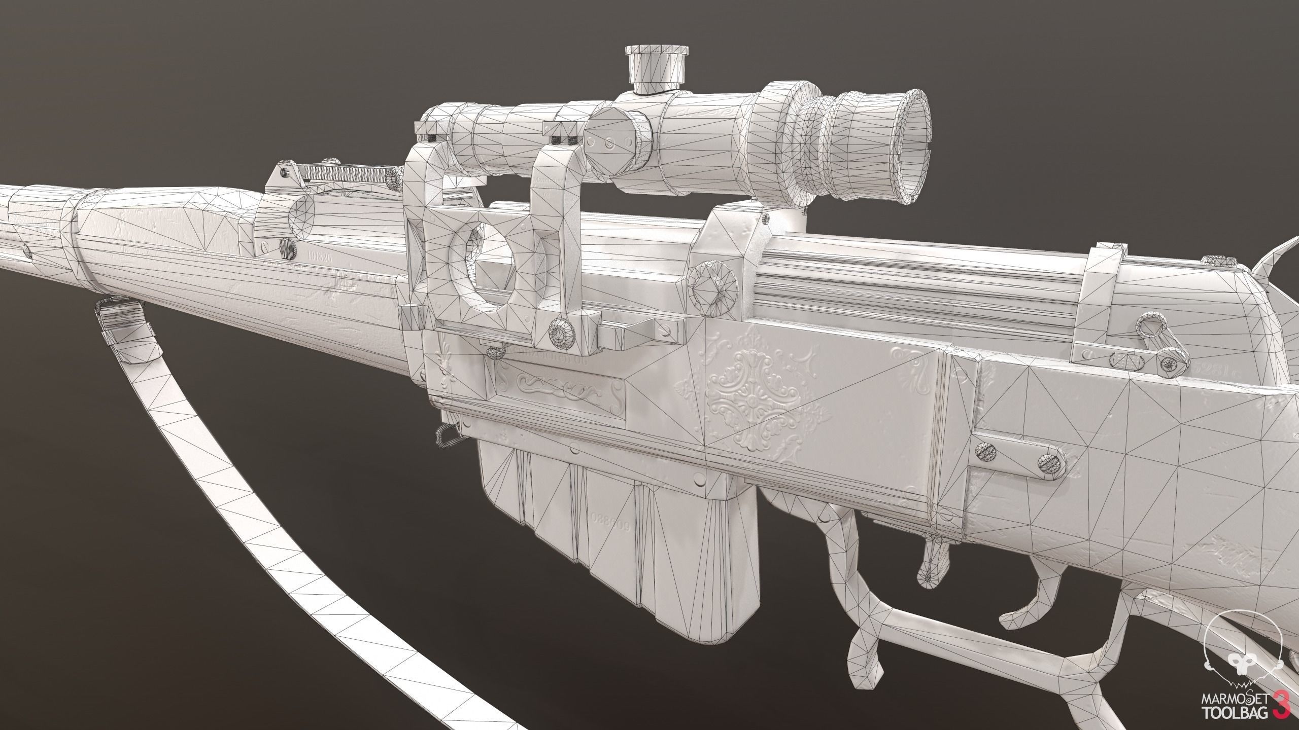 Gewehr Kennzeichen 06 Low-poly 3D model_7