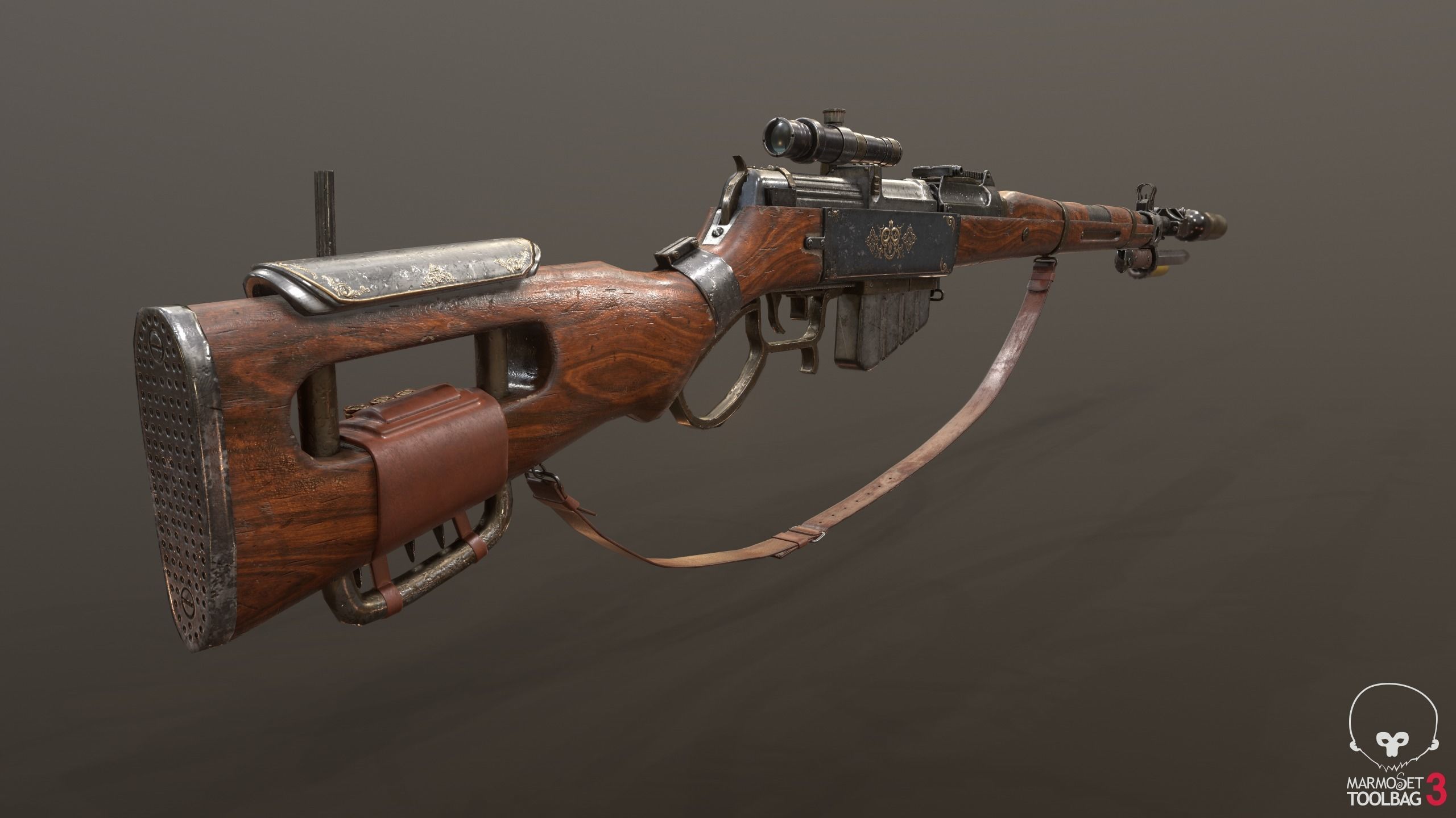 Gewehr Kennzeichen 06 Low-poly 3D model_2