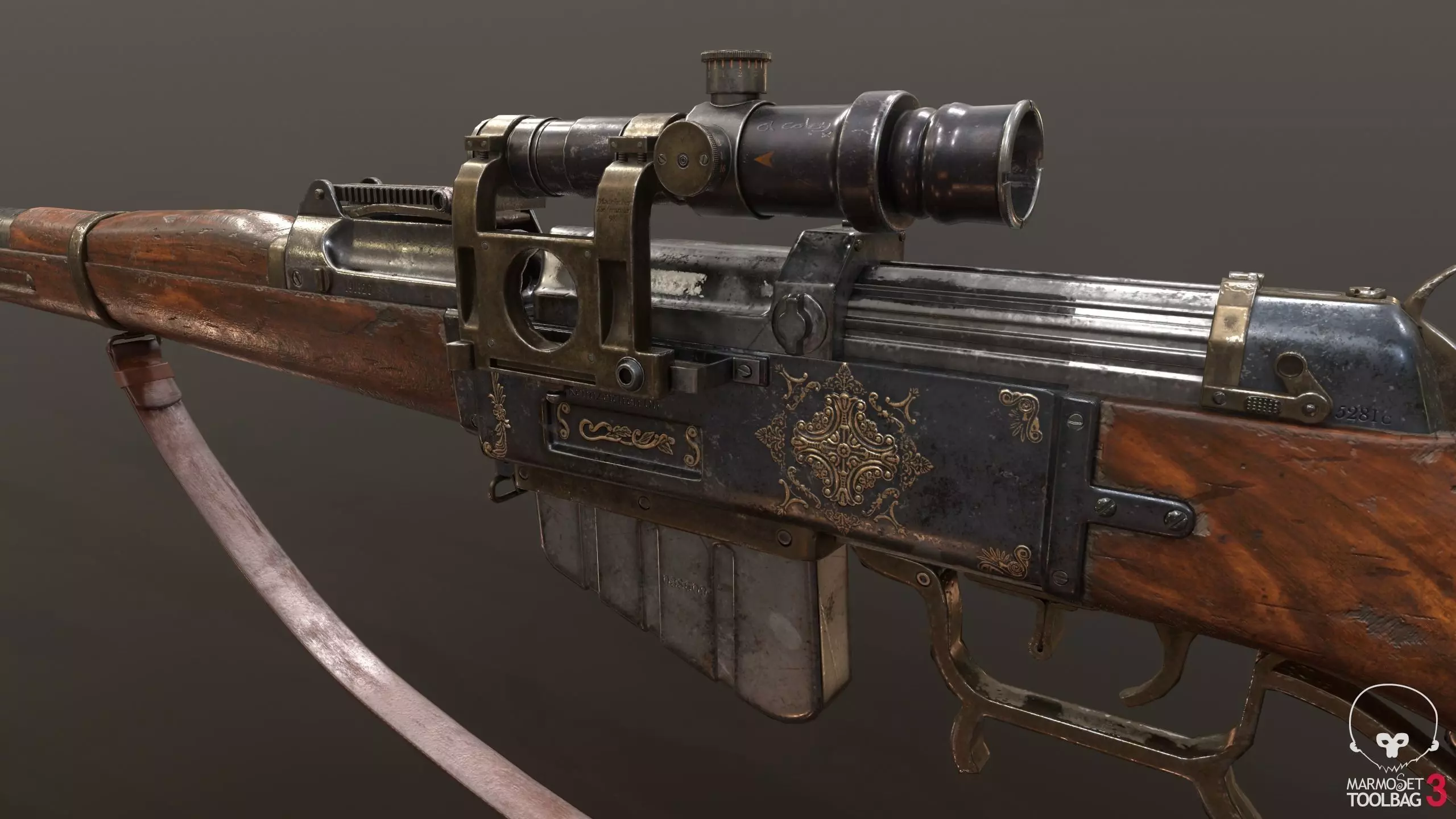 Gewehr Kennzeichen 06 Low-poly 3D model_0