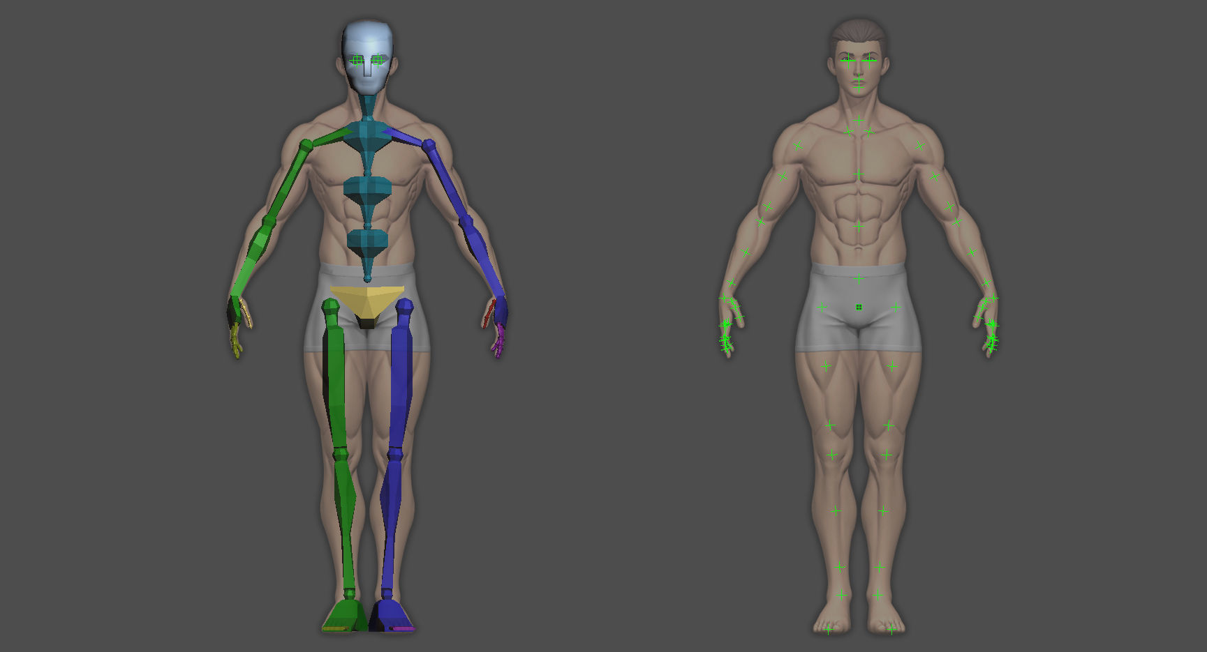 Male Stylistic Base Body Low-poly 3D model_12