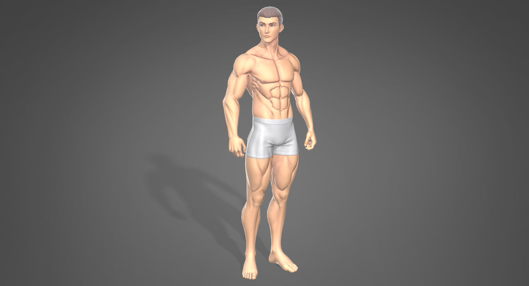 Male Stylistic Base Body Low-poly 3D model_7