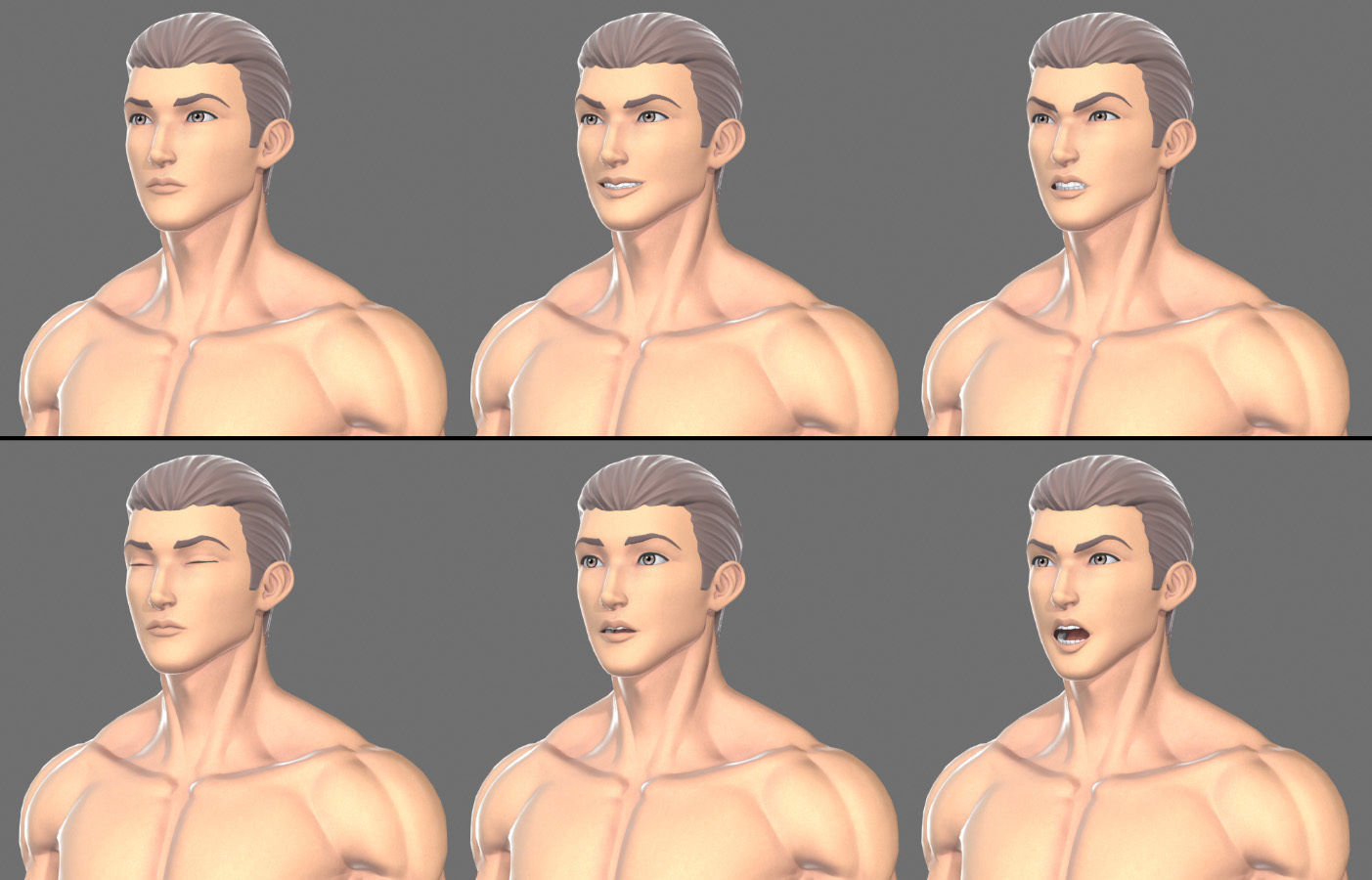 Male Stylistic Base Body Low-poly 3D model_4