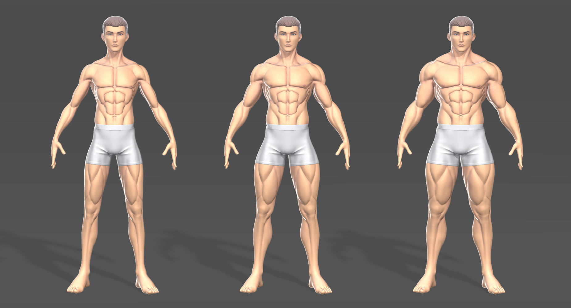 Male Stylistic Base Body Low-poly 3D model_2