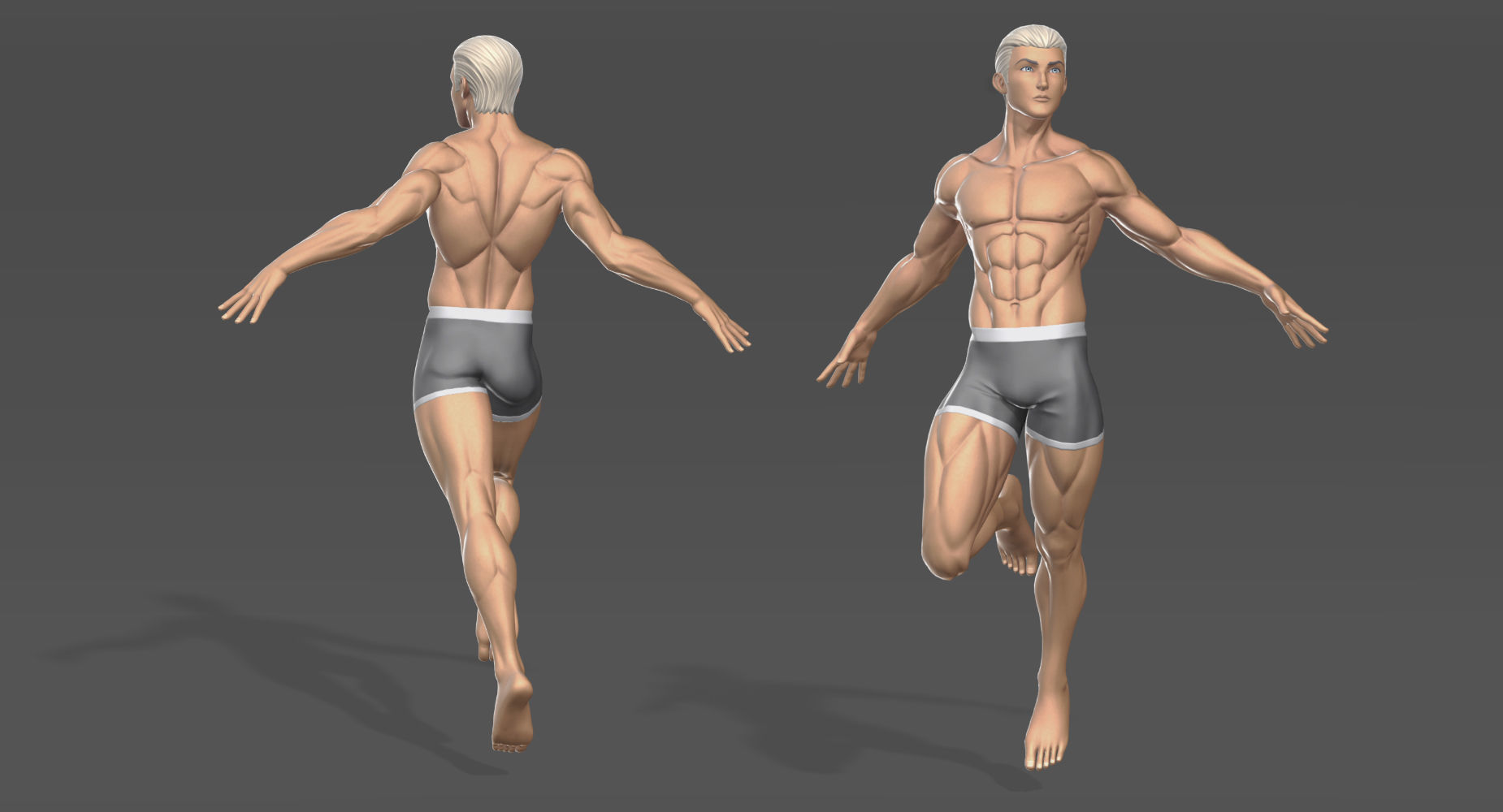 Male Stylistic Base Body Low-poly 3D model_6