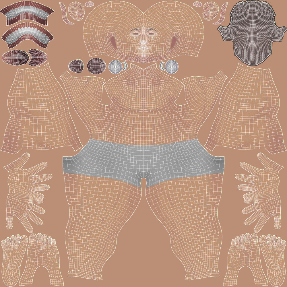 Male Stylistic Base Body Low-poly 3D model_11