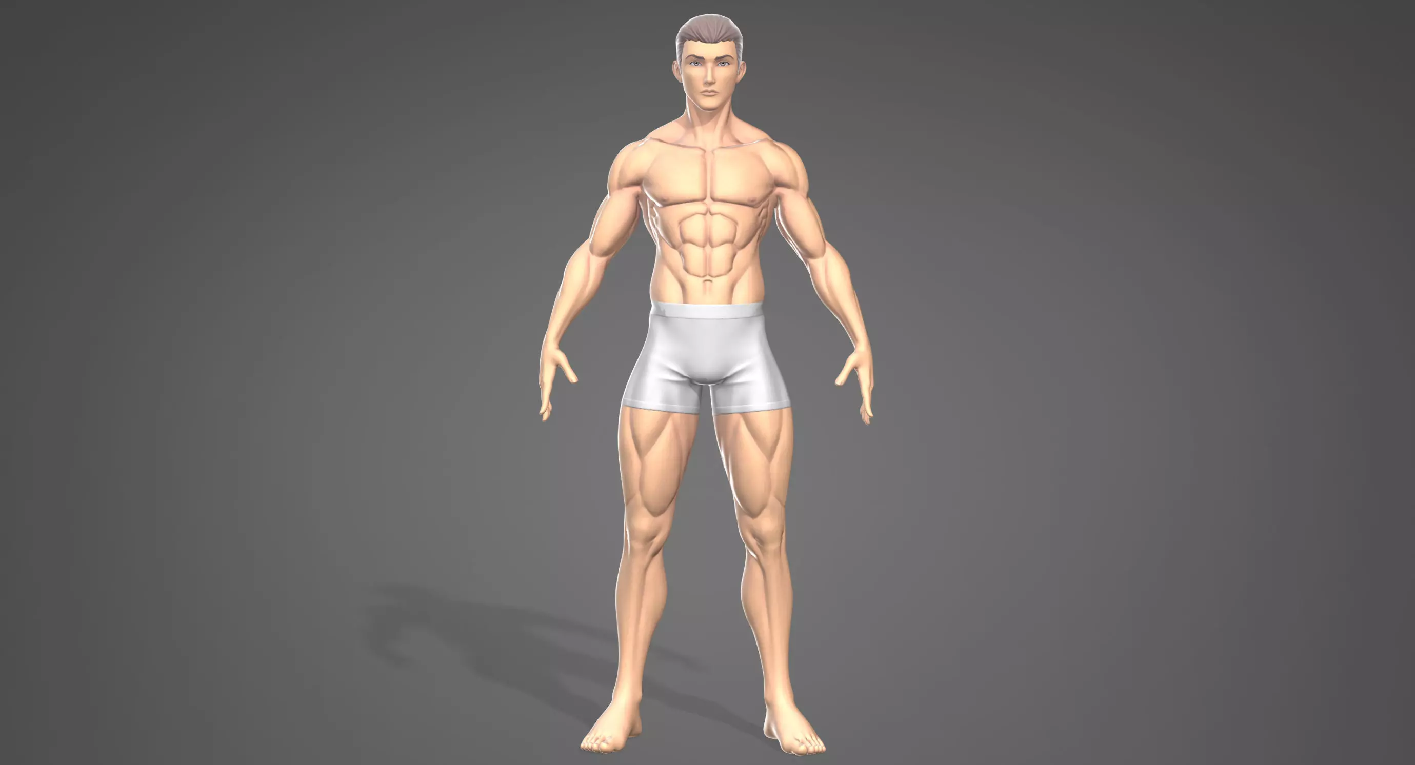 Male Stylistic Base Body Low-poly 3D model_0