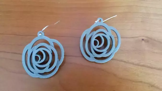 Rose Earrings Free 3D model