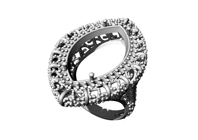 An 29 ornate ring in silver