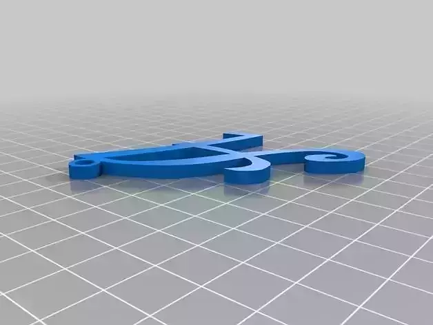 A letter initial monogram charm pendant