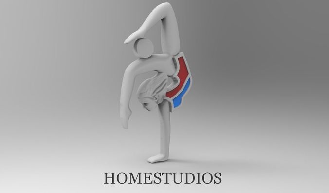 PENDANT YOUNG GYMNAST BASE FORM NO GEM with enamel 3D print model