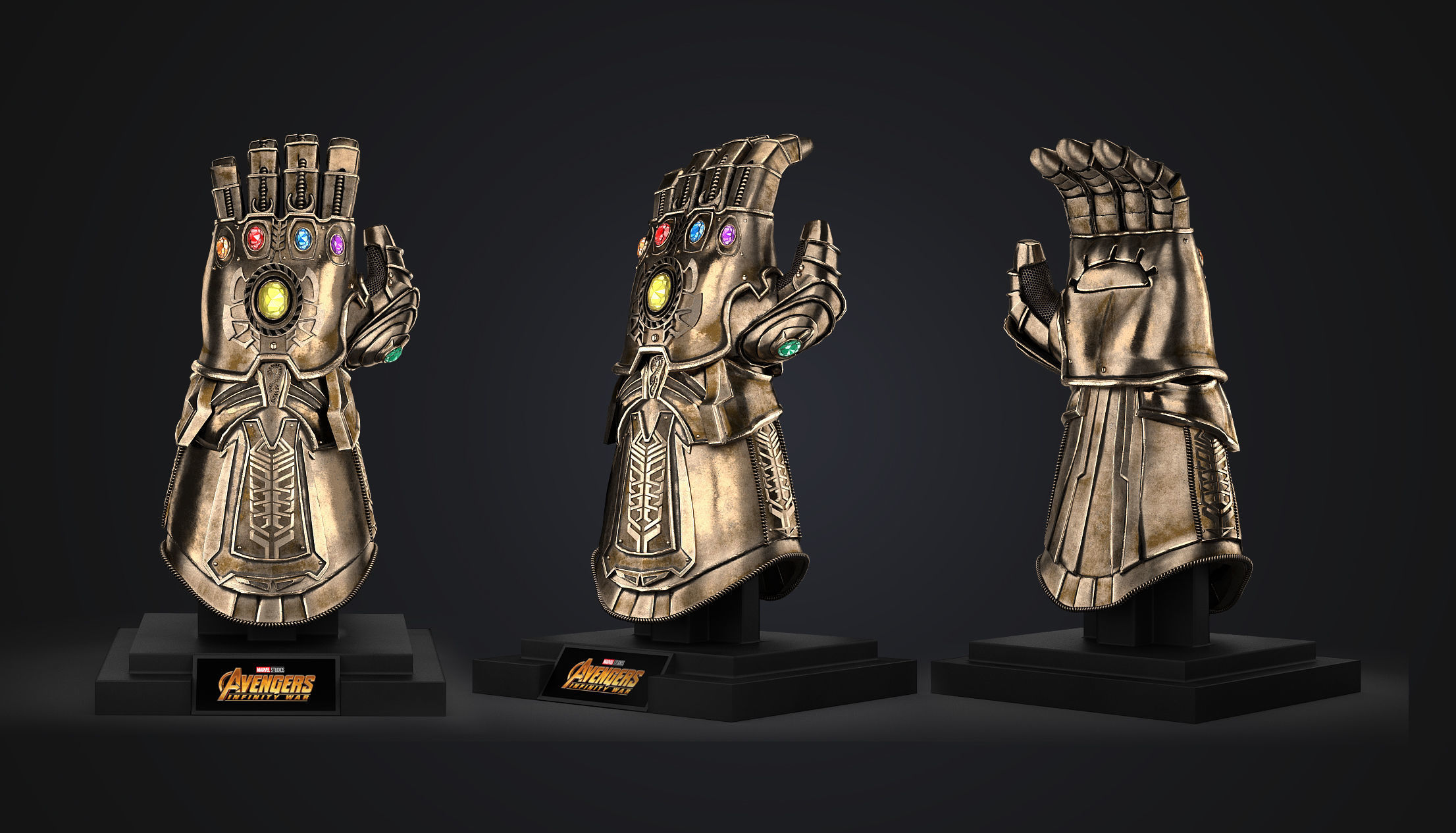 Thanos Infinity Gauntlet - Avengers Marvel Low-poly 3D model_3