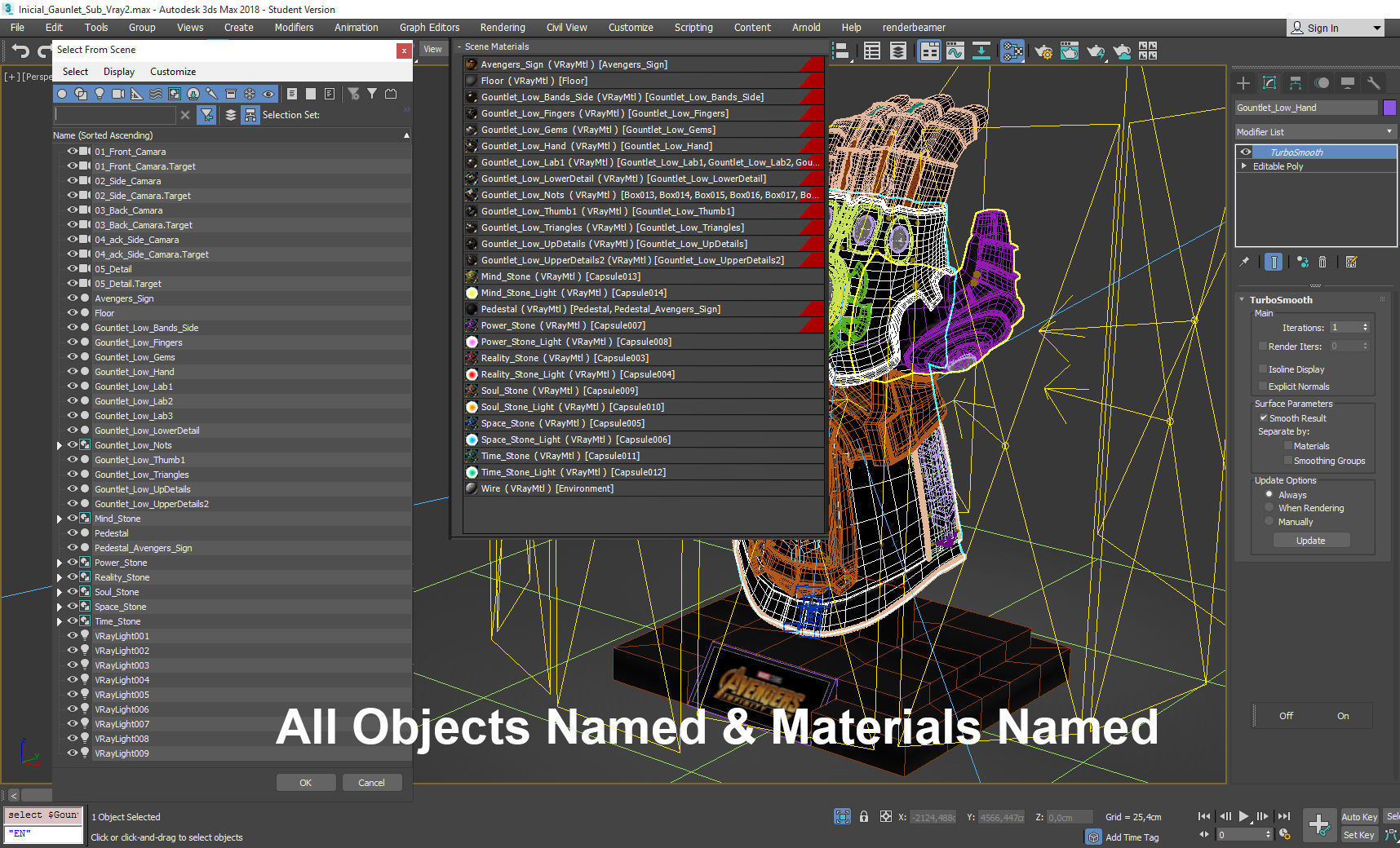 Thanos Infinity Gauntlet - Avengers Marvel Low-poly 3D model_6