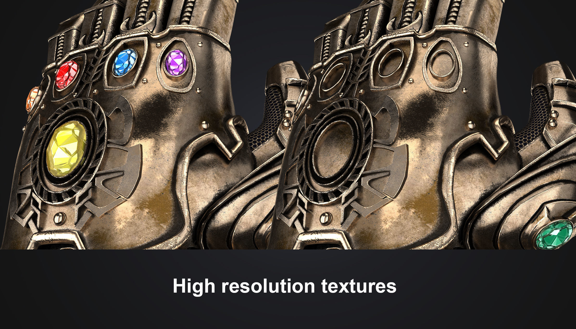 Thanos Infinity Gauntlet - Avengers Marvel Low-poly 3D model_8