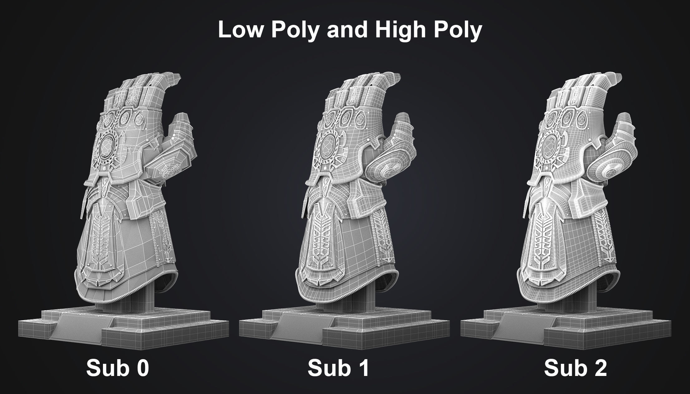 Thanos Infinity Gauntlet - Avengers Marvel Low-poly 3D model_5