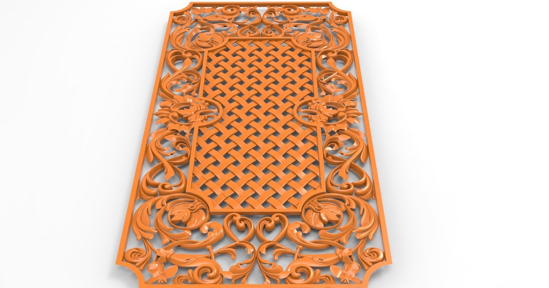 Carved CNC 3D print model decorative grating 3D print model_1