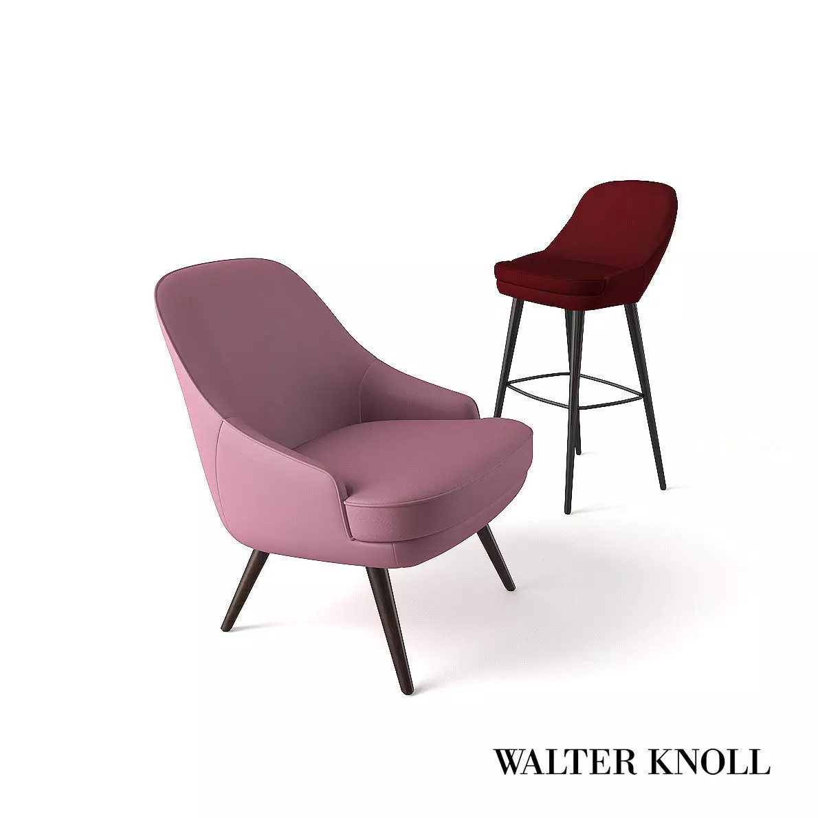 Chair and Bar chair from Walter Knoll - Design by WK Team 3D model